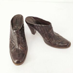 Sesto Meucci Woven Calf Leather Western Mule Heels